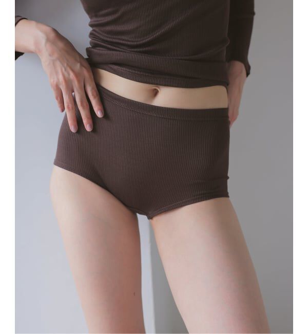 EMILYWEEK「シルクテレコリブショーツ」|インナー|ブラウン