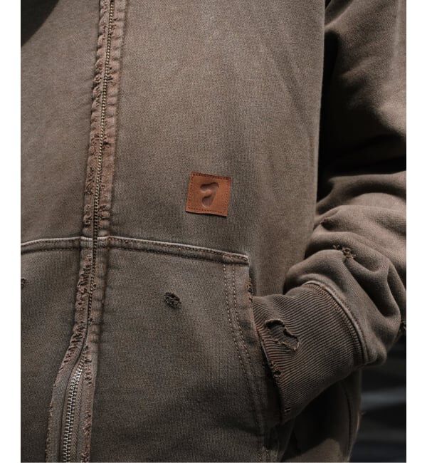 JOINT WORKS「JIEDA / ジエダ DAMAGE PATCH ZIP HOODIE」|パーカー|