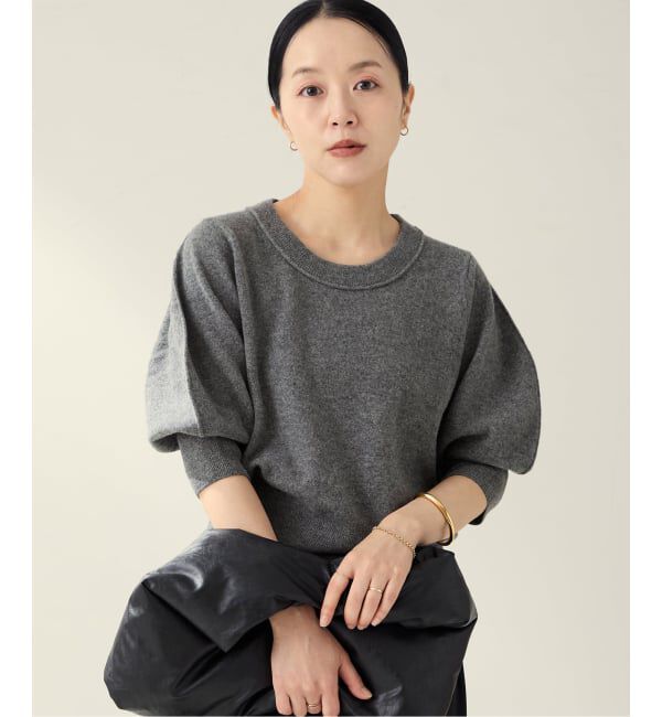 Plage「R&rsquo;IAM ハーフスリーブパフニット」|ニット・セーター|グレー