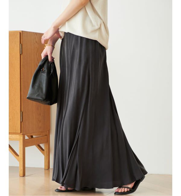 Plage「《追加》Washable Fibril ロングスカート」|スカート|グレー