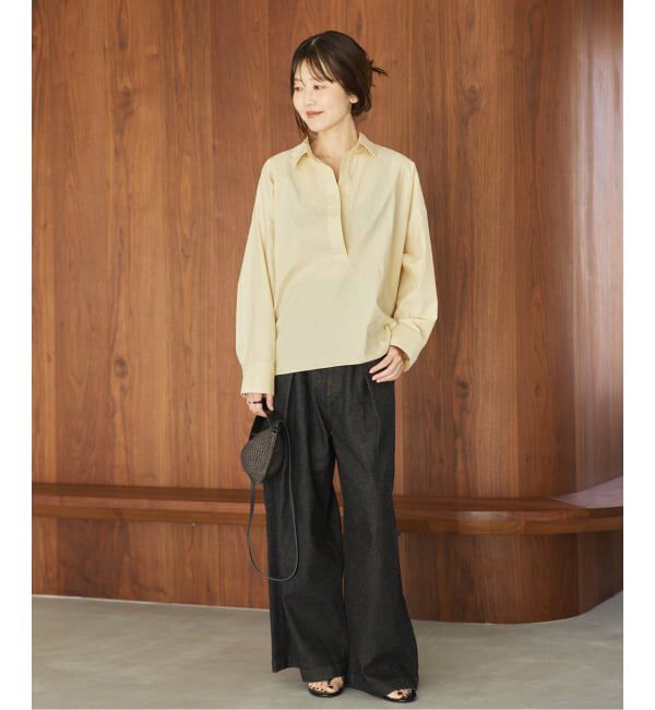 Plage「linen mix tuck デニムパンツ」|デニム|