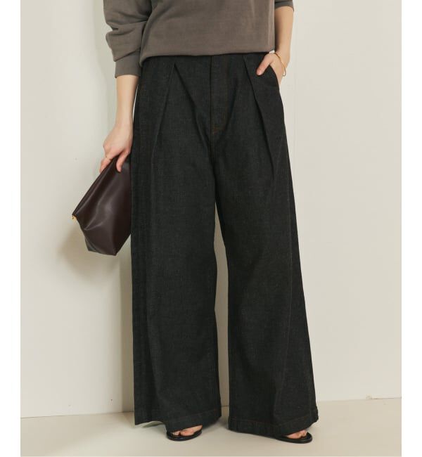 Plage「linen mix tuck デニムパンツ」|デニム|