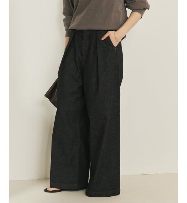 Plage「linen mix tuck デニムパンツ」|デニム|