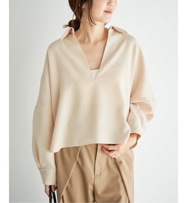 Plage「《追加》GEORGETTE SKIPPER ブラウス」|シャツ・ブラウス|ベージュ