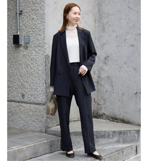 SLOBE IENA「《セットアップ対応可/追加2》ウォッシャブルツイルダブルジャケット」|テーラードジャケット|