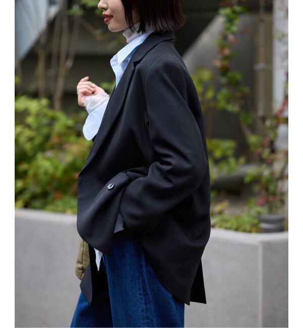 SLOBE IENA「《セットアップ対応可/追加2》ウォッシャブルツイルダブルジャケット」|テーラードジャケット|