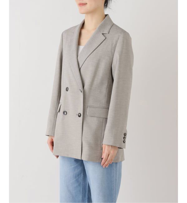 SLOBE IENA「《セットアップ対応可/追加2》ウォッシャブルツイルダブルジャケット」|テーラードジャケット|