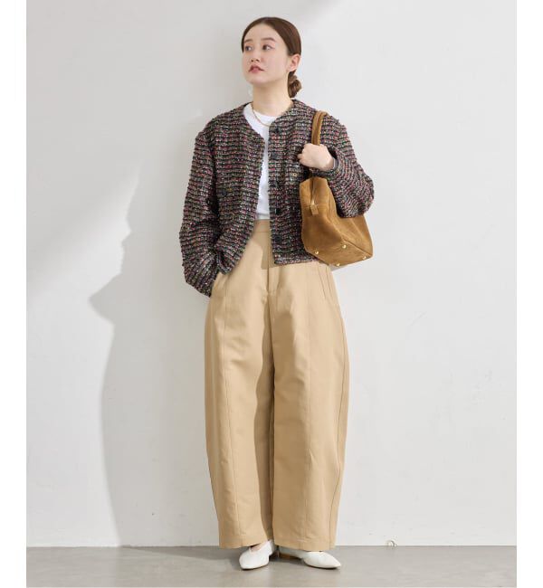 IENA「ファンシーツイードジャケット」|ノーカラージャケット|