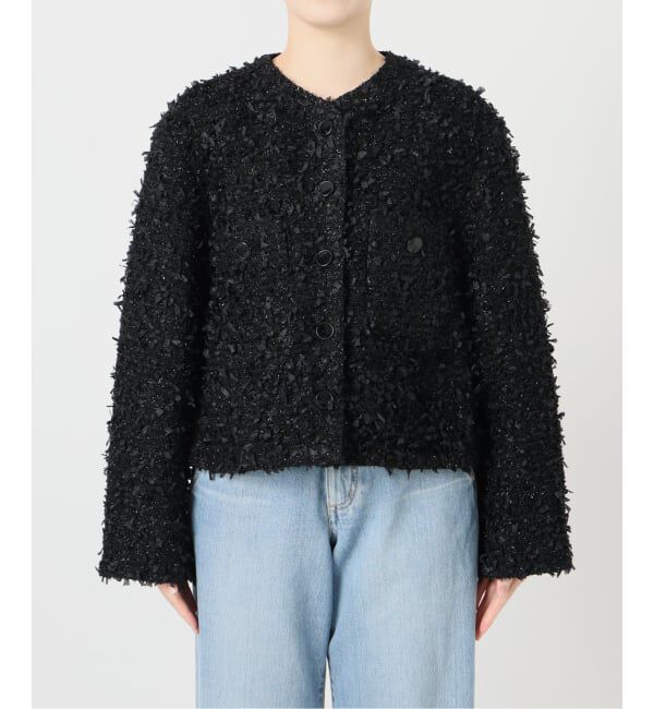 IENA「ファンシーツイードジャケット」|ノーカラージャケット|