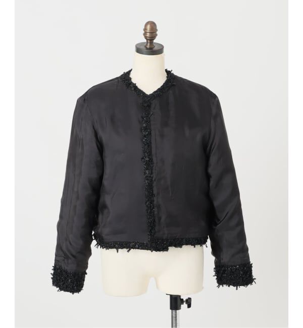 IENA「ファンシーツイードジャケット」|ノーカラージャケット|