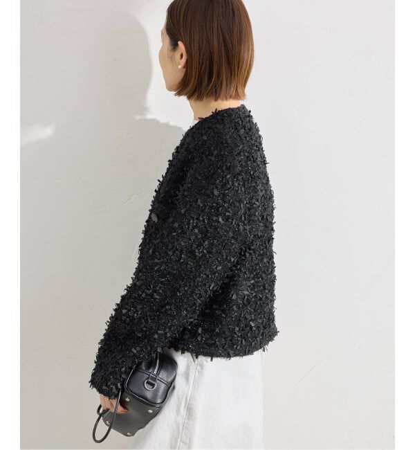 IENA「ファンシーツイードジャケット」|ノーカラージャケット|