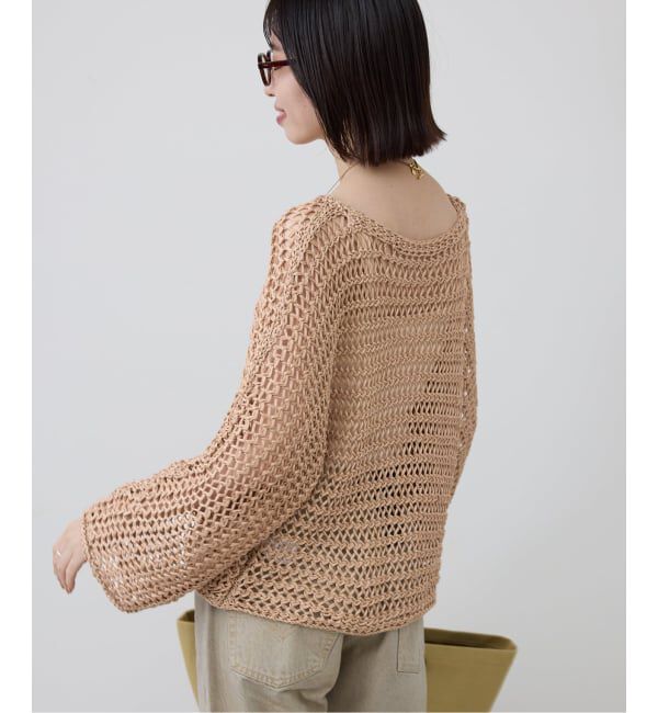 SLOBE IENA「ギマヤーンメッシュボートネックニット」|ニット・セーター|