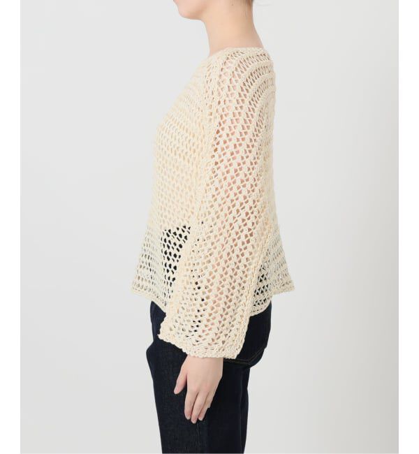 SLOBE IENA「ギマヤーンメッシュボートネックニット」|ニット・セーター|