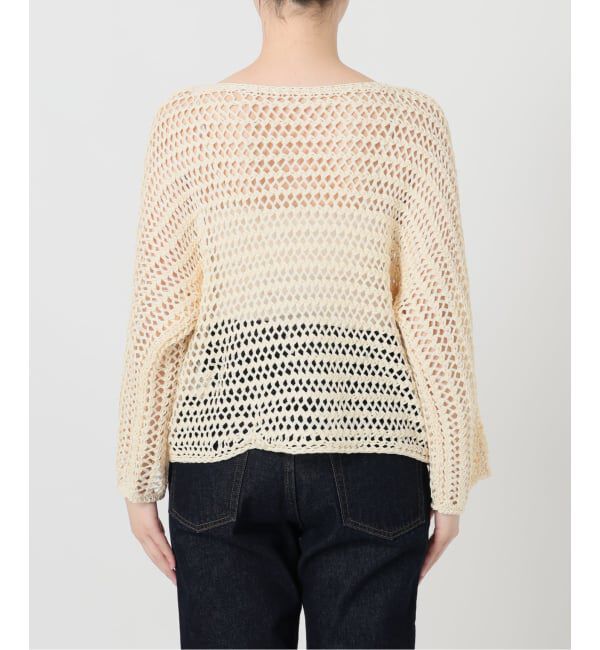 SLOBE IENA「ギマヤーンメッシュボートネックニット」|ニット・セーター|