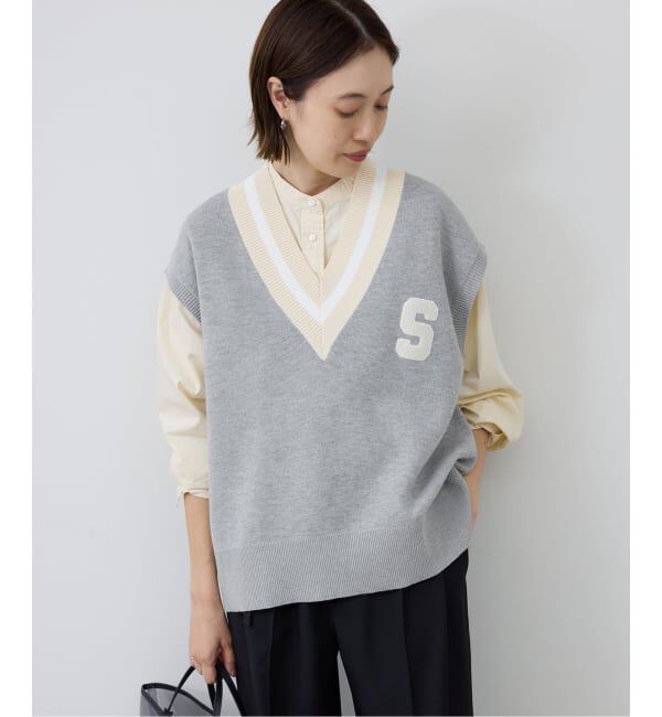 SLOBE IENA「サガラ刺繍レタードベスト」|ベスト・ジレ|