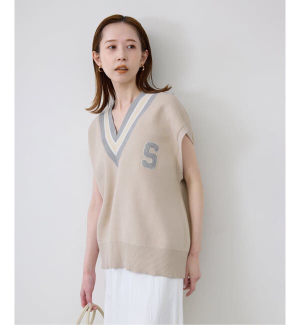 SLOBE IENA「サガラ刺繍レタードベスト」|ベスト・ジレ|