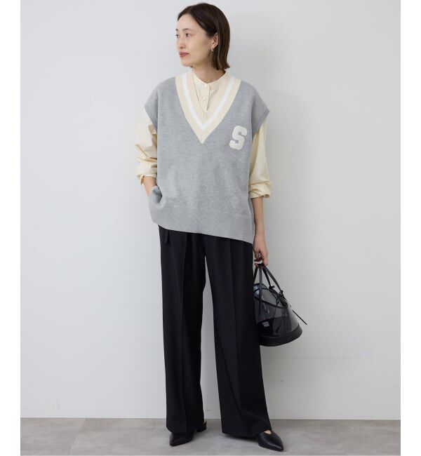 SLOBE IENA「サガラ刺繍レタードベスト」|ベスト・ジレ|