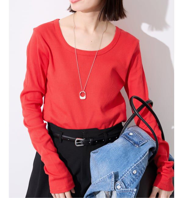 SLOBE IENA「《WEB限定/追加》パーフェクトカットソー」|Tシャツ・カットソー|レッド