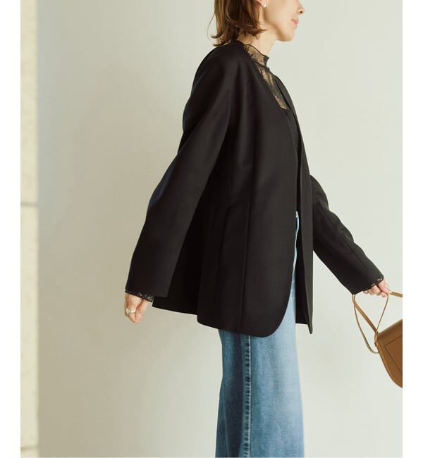 VERMEIL par iena「ドライツイルノーカラージャケット」|ノーカラージャケット|