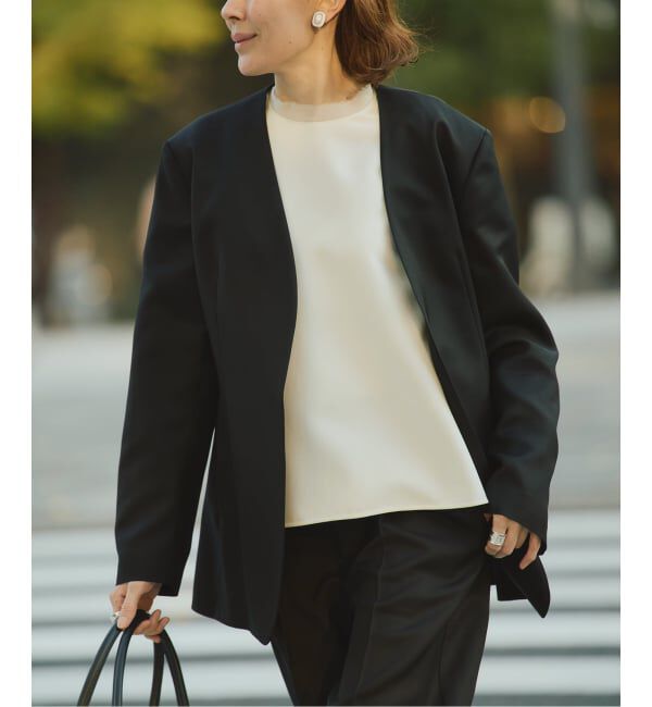 VERMEIL par iena「ドライツイルノーカラージャケット」|ノーカラージャケット|