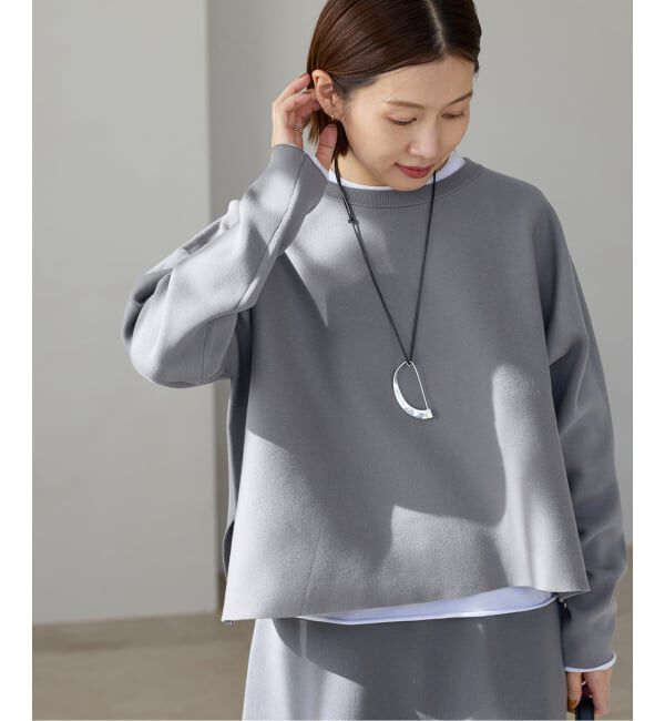 IENA「《新色/追加》ファインコットンスムースプルオーバー」|ニット・セーター|グレー