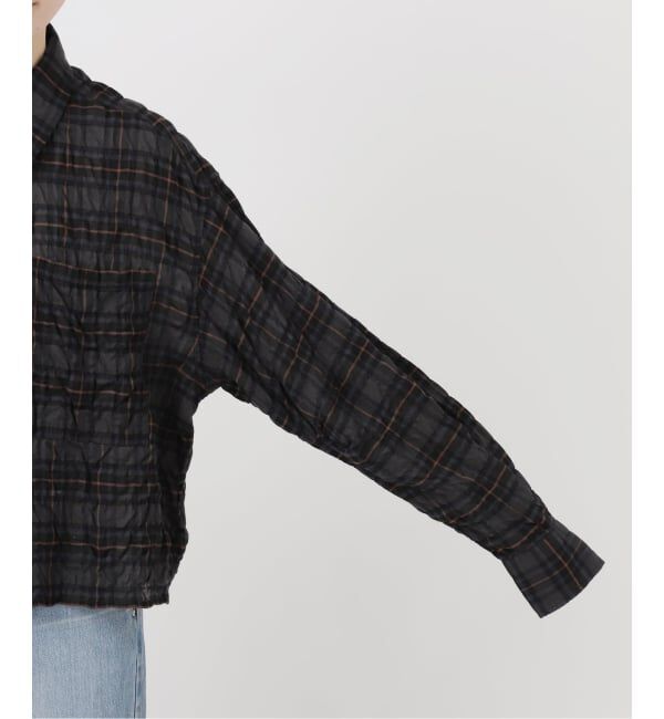 IENA「《新色/追加》シャーリングチェックショートシャツ」|シャツ・ブラウス|