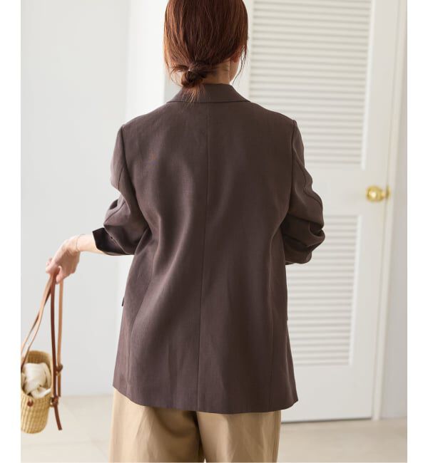 IENA「ウォッシャブル リネンミックス テーラードジャケット」|テーラードジャケット|