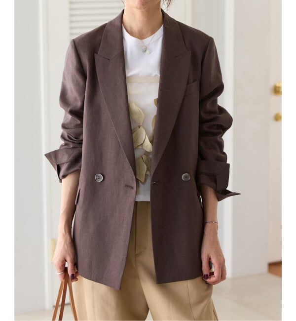 IENA「ウォッシャブル リネンミックス テーラードジャケット」|テーラードジャケット|