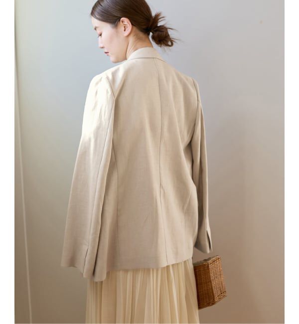 IENA「ウォッシャブル リネンミックス テーラードジャケット」|テーラードジャケット|