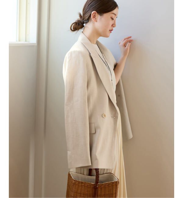 IENA「ウォッシャブル リネンミックス テーラードジャケット」|テーラードジャケット|