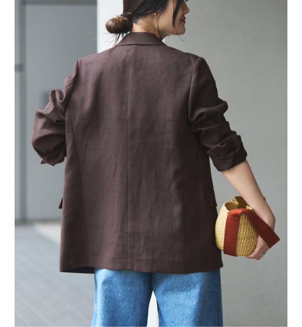 IENA「ウォッシャブル リネンミックス テーラードジャケット」|テーラードジャケット|