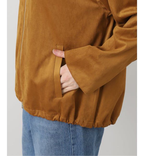 IENA「フェイクスエードブルゾン」|ライダースジャケット|