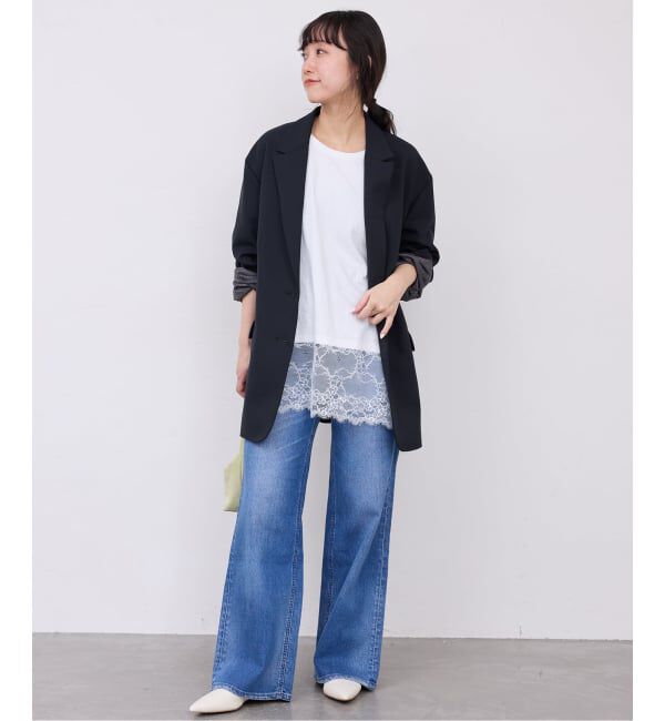 SLOBE IENA「《追加5》レースコンビカットソー」|Tシャツ・カットソー|