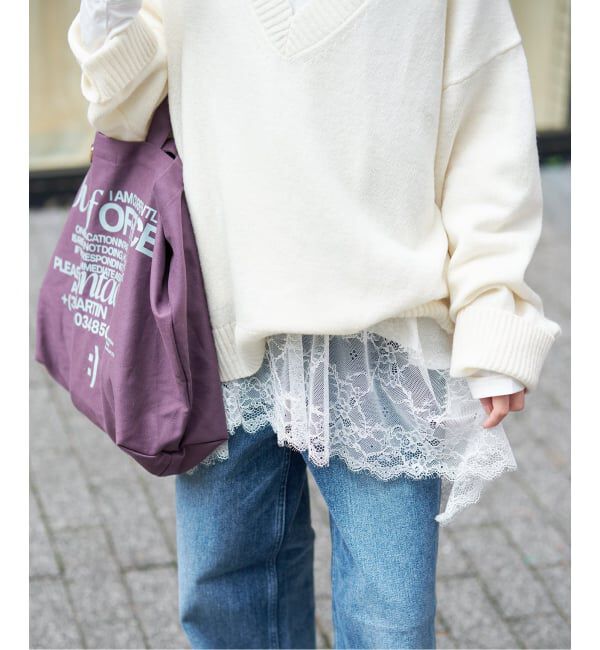 SLOBE IENA「《追加5》レースコンビカットソー」|Tシャツ・カットソー|