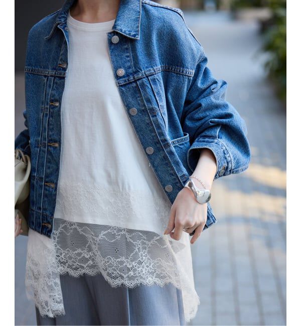 SLOBE IENA「レースコンビカットソー2」|Tシャツ・カットソー|