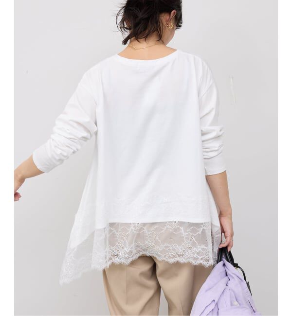 SLOBE IENA「レースコンビカットソー2」|Tシャツ・カットソー|