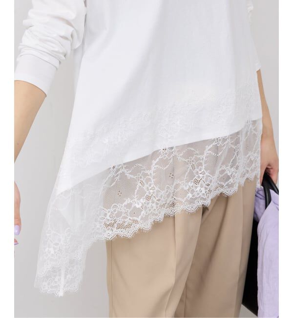 SLOBE IENA「レースコンビカットソー2」|Tシャツ・カットソー|