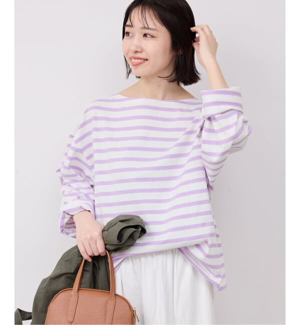 SLOBE IENA「ボーダープルオーバー」|Tシャツ・カットソー|パープル B