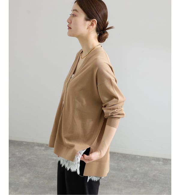 IENA「アセテートシルクVネックカーディガン」|カーディガン|