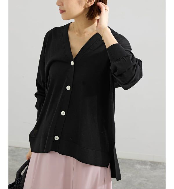 IENA「アセテートシルクVネックカーディガン」|カーディガン|