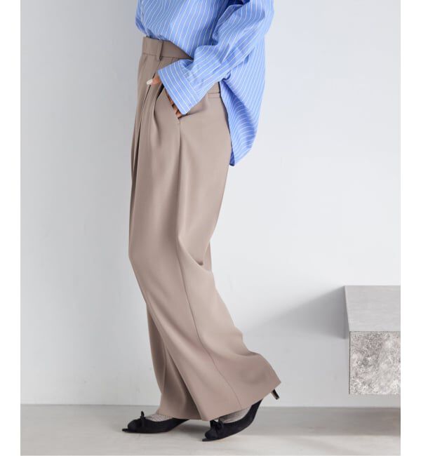 IENA「《追加》ウォッシャブル ジョーゼットスラックス」|スラックス|