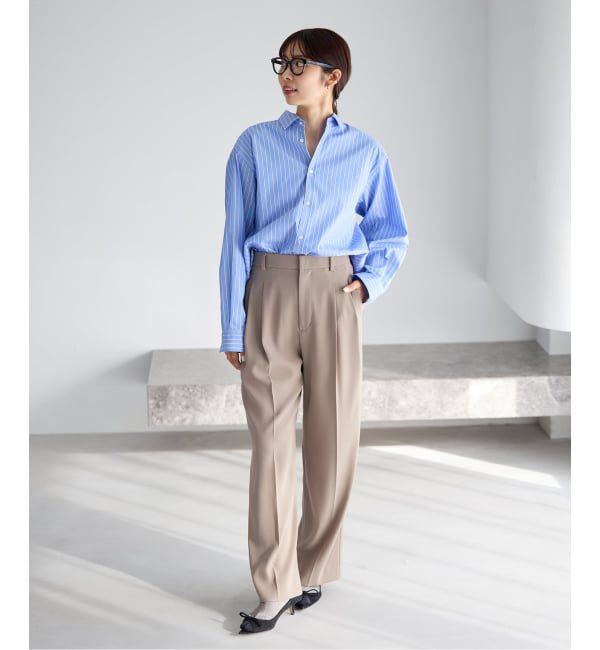 IENA「《追加》ウォッシャブル ジョーゼットスラックス」|スラックス|