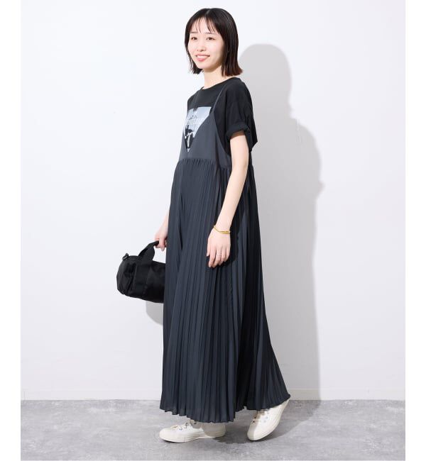 SLOBE IENA「《WEB限定/追加》パウダリーサテンプリーツキャミワンピース」|ワンピース|