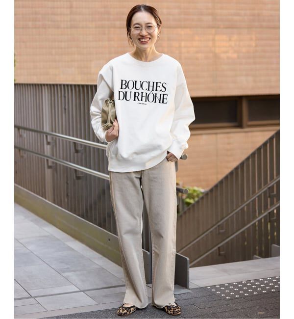 SLOBE IENA「《WEB限定/追加予約》フロッキープリントオーバースウェット」|スウェット・ジャージ|