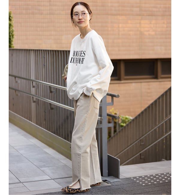 SLOBE IENA「《WEB限定/追加予約》フロッキープリントオーバースウェット」|スウェット・ジャージ|