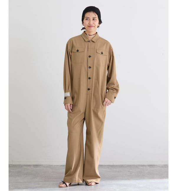 IENA「T/Wオープンカラーオールインワン」|オールインワン|