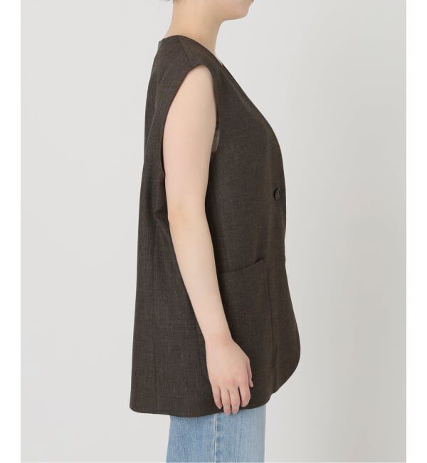 IENA「《セットアップ対応》ウォッシャブル シャークツイード ジレ」|その他|