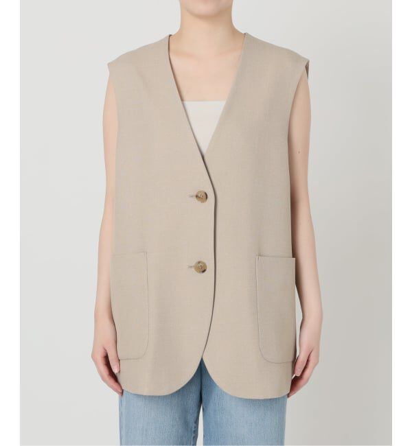 IENA「《セットアップ対応》ウォッシャブル シャークツイード ジレ」|その他|