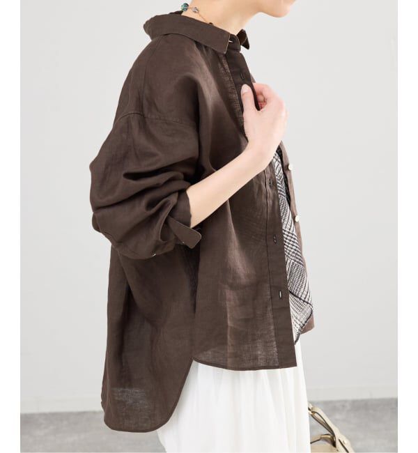 IENA「リネンワイドショートシャツ」|シャツ・ブラウス|