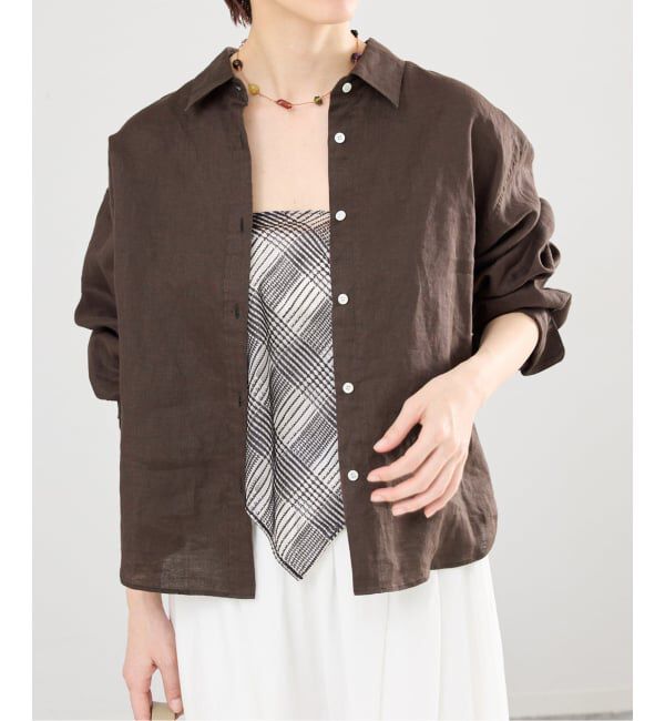 IENA「リネンワイドショートシャツ」|シャツ・ブラウス|